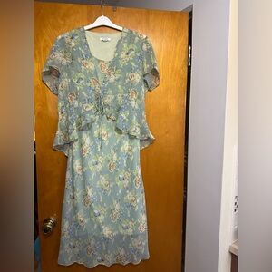Dress Barn Floral Green Dress